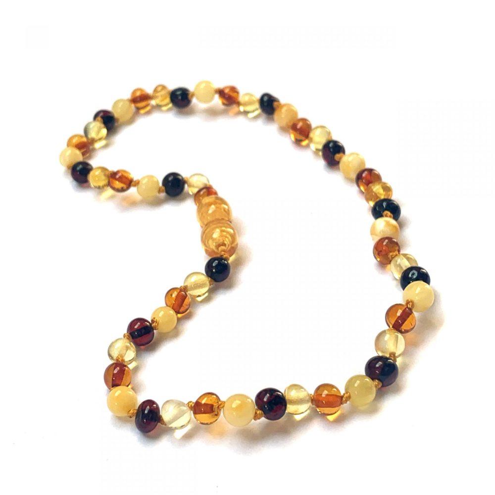 Baby/Child - Amber Necklace - Round Beads - 33cm - 4 Colors