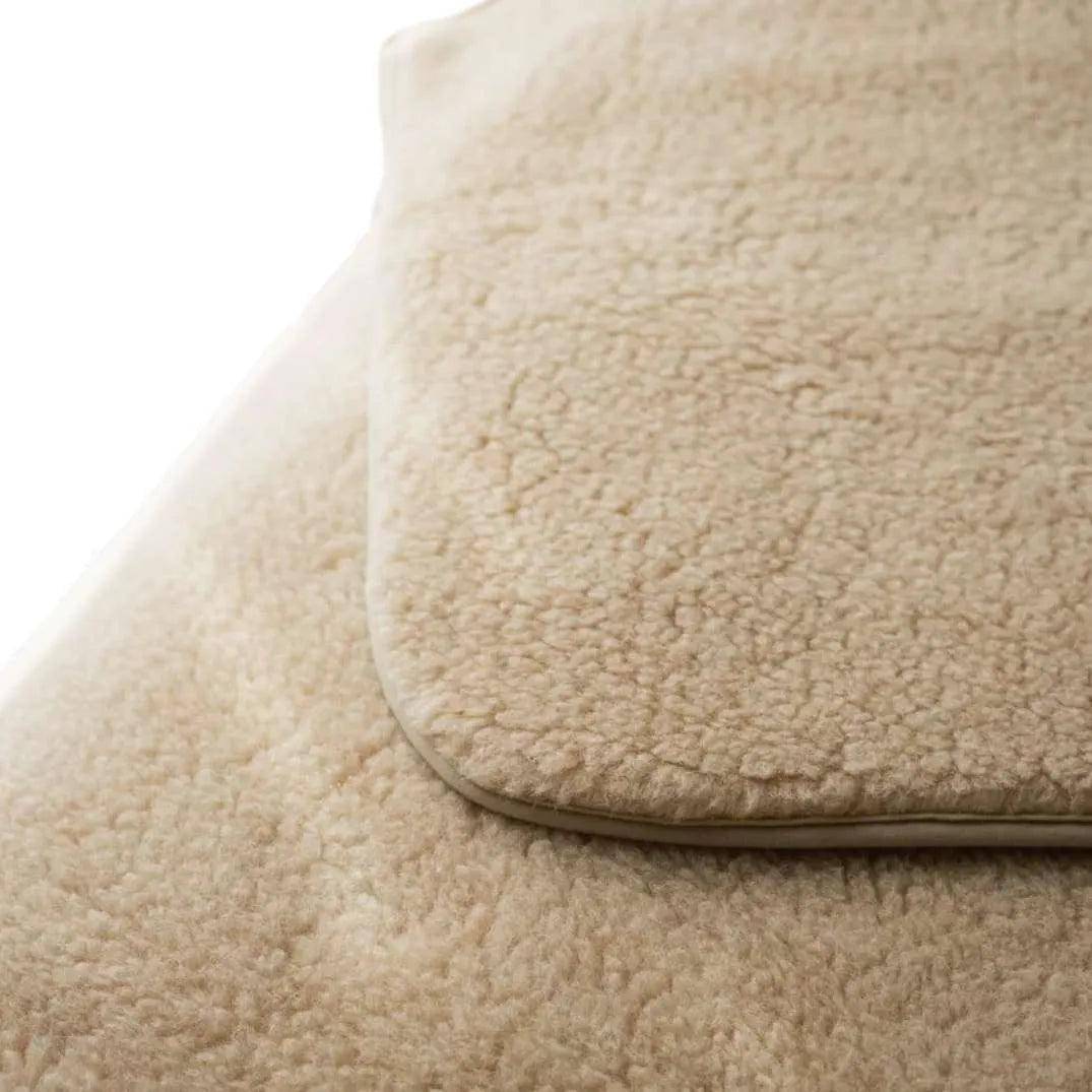 Cot Blanket, Merino Wool, Double-Layer - 93x135cm - Almond