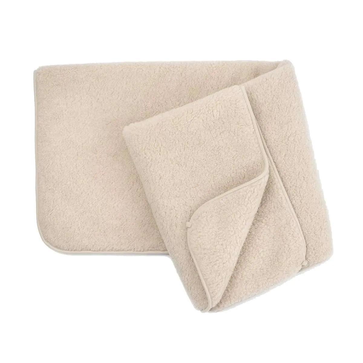 Wool Cradle Blanket Double-Layer - 75 x 100cm - Merino Wool - Almond