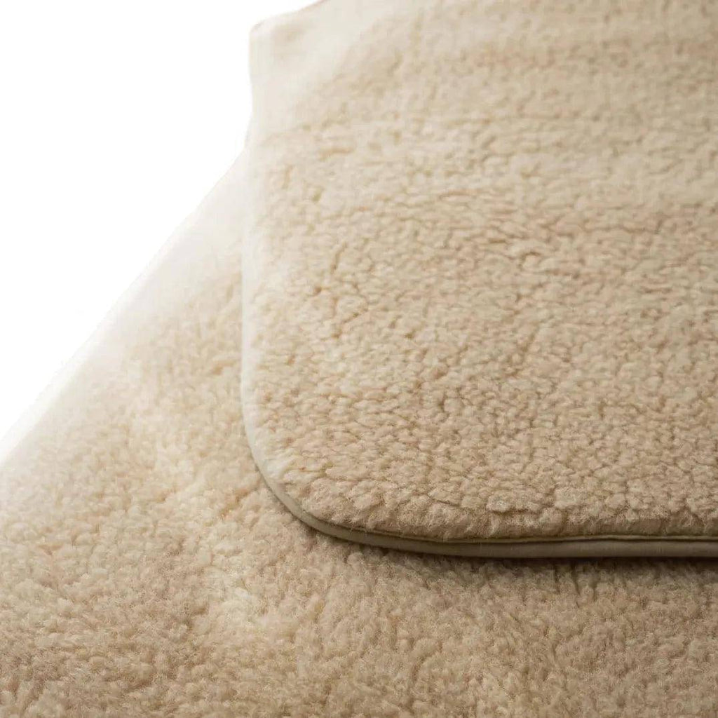 Wool Cradle Blanket Double-Layer - 75 x 100cm - Merino Wool - Almond