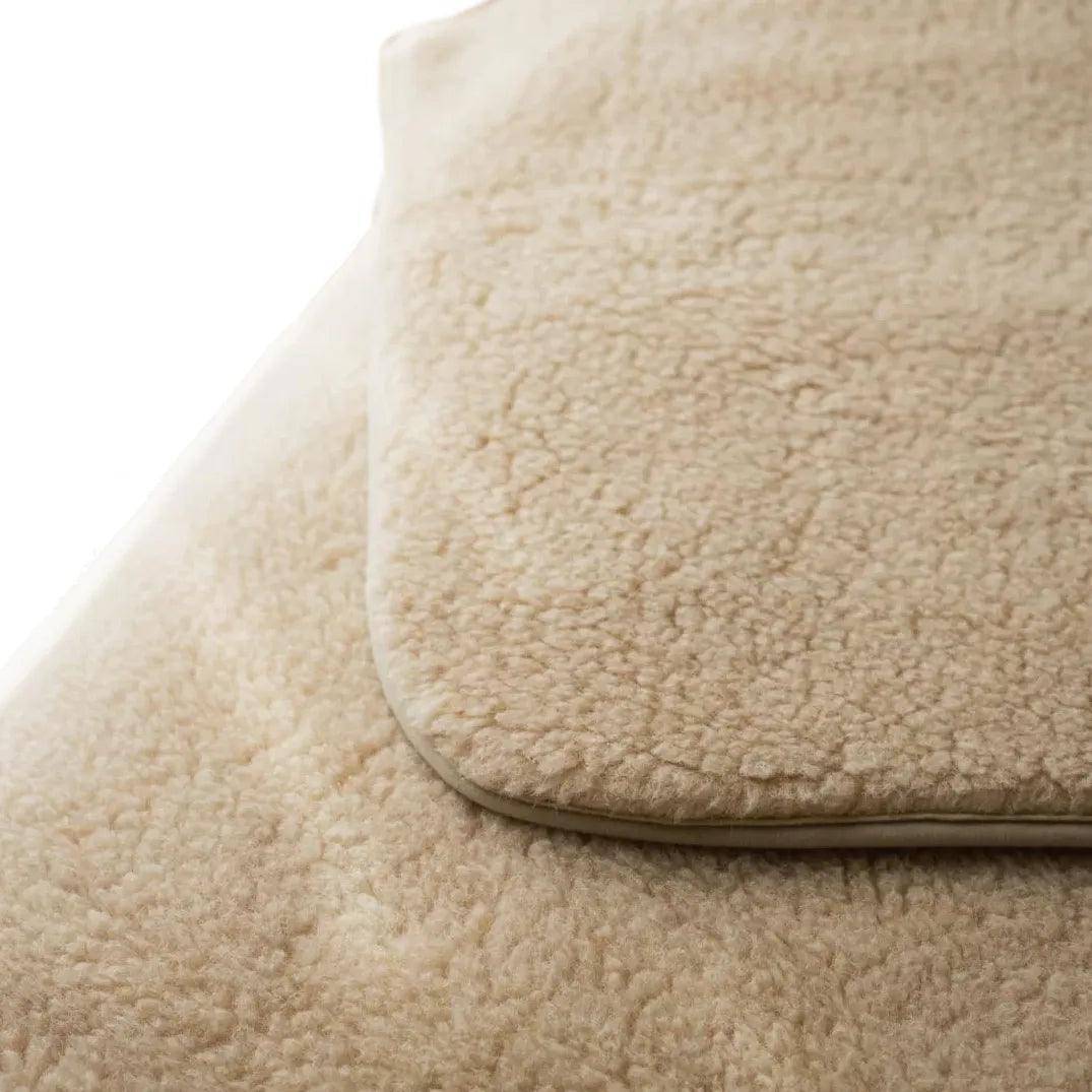 Wool Cradle Blanket Double-Layer - 75 x 100cm - Merino Wool - Almond