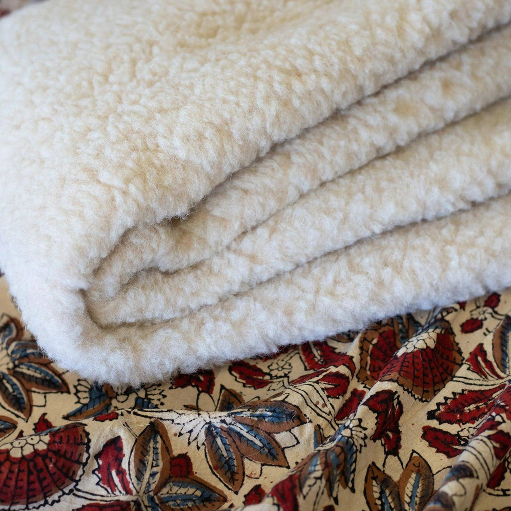 Wool Cradle Blanket Double-Layer - 75 x 100cm - Merino Wool - Almond