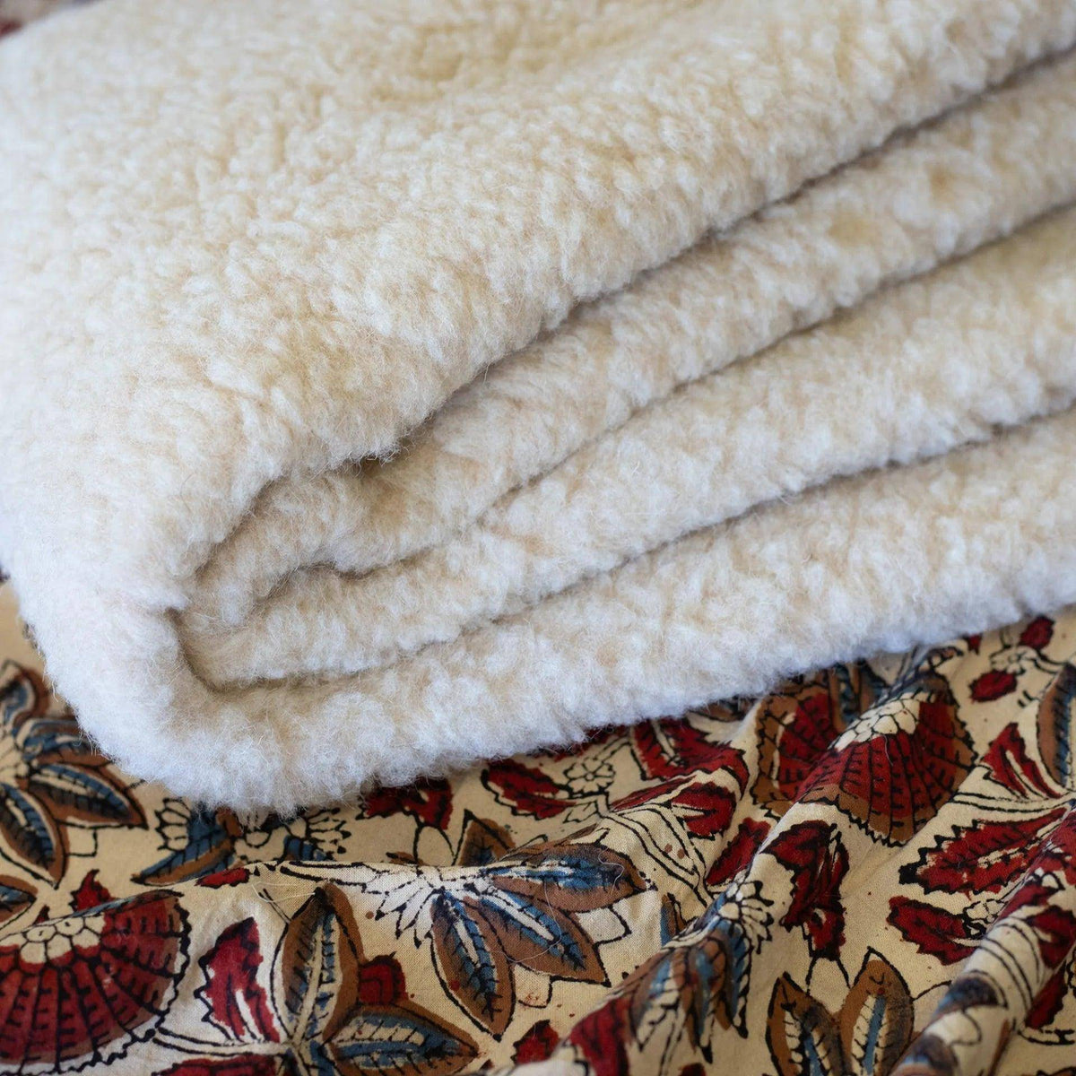 Wool Cradle Blanket Double-Layer - 75 x 100cm - Merino Wool - Almond