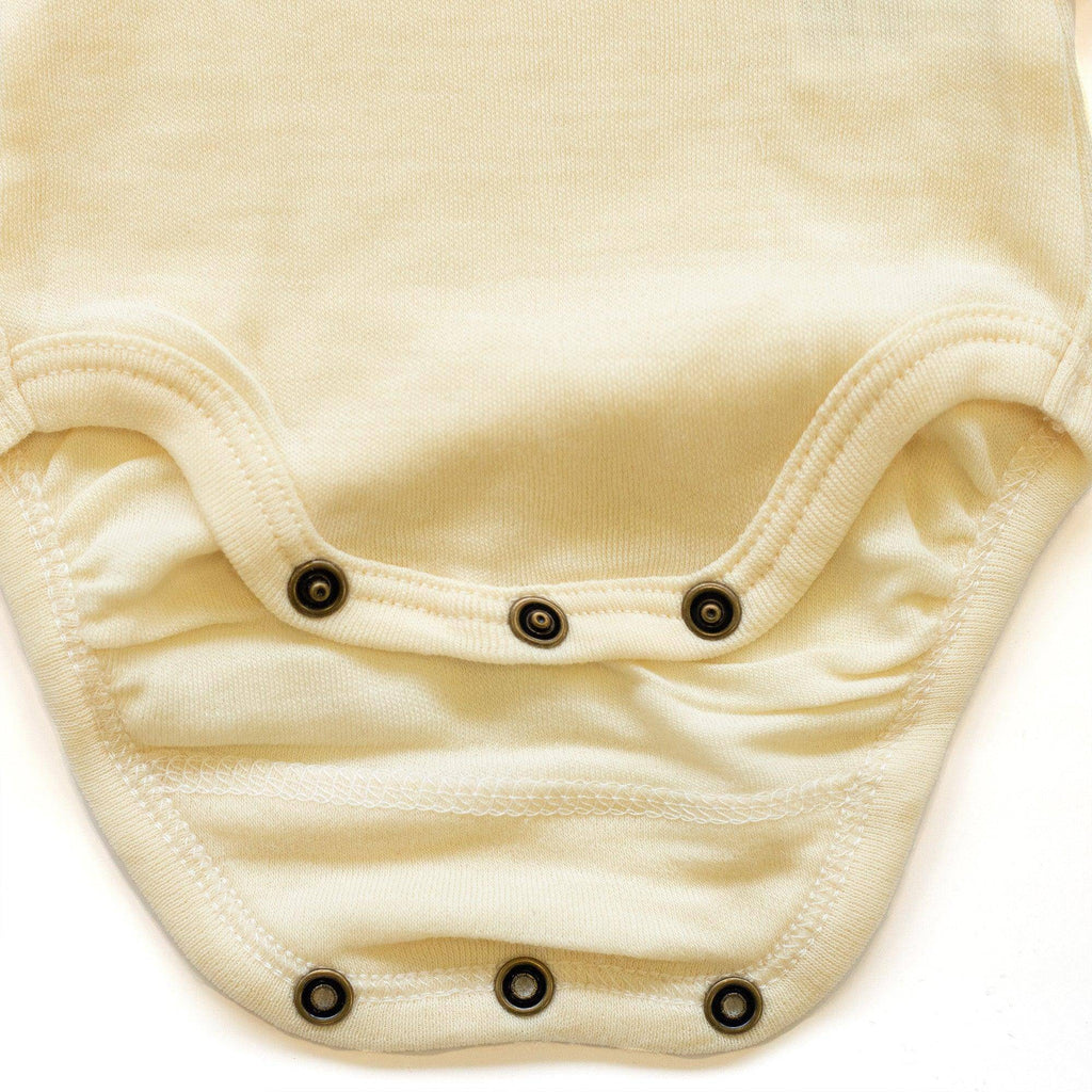 Wool Romper, Short Sleeve - Merino Wool - Natural