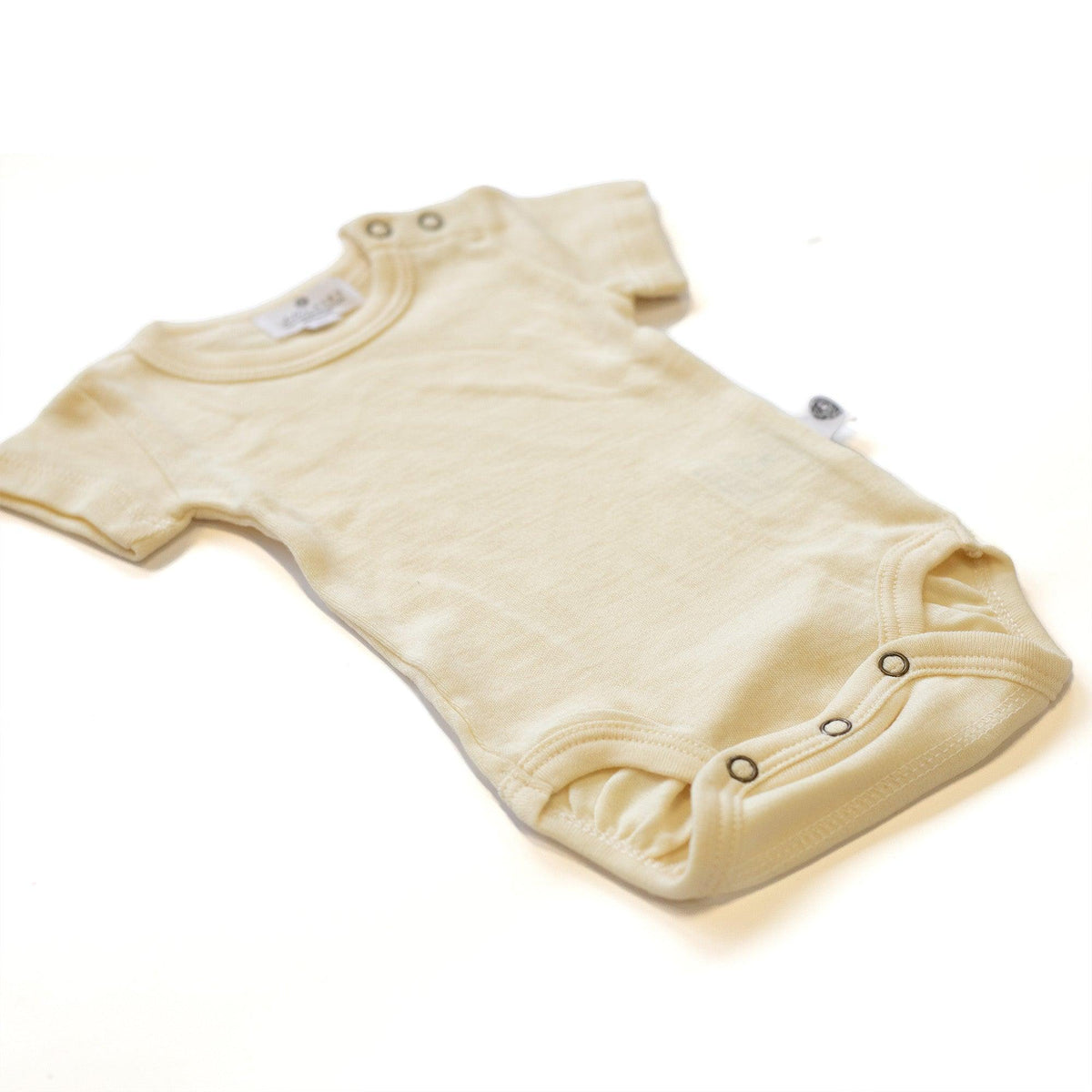 Wool Romper, Short Sleeve - Merino Wool - Natural