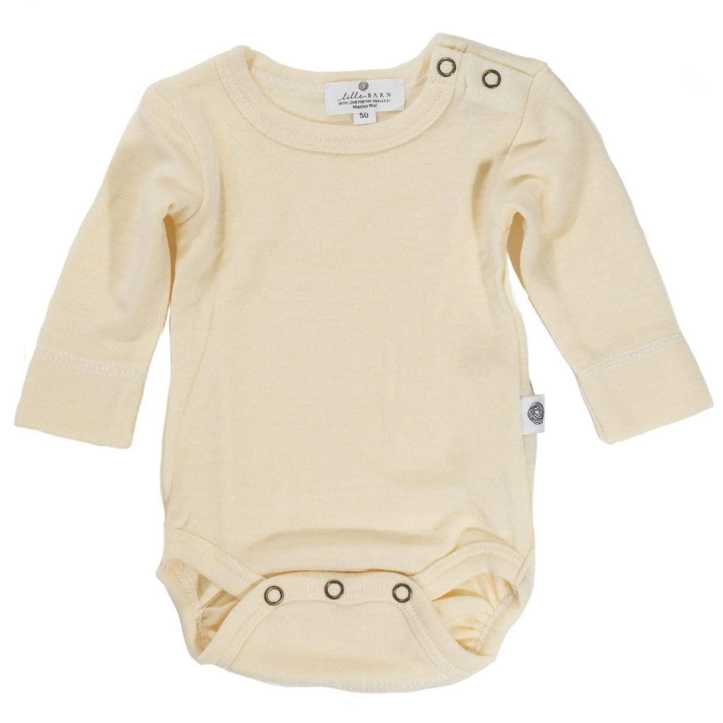 Wool Romper, Long Sleeve - Merino Wool - Natural
