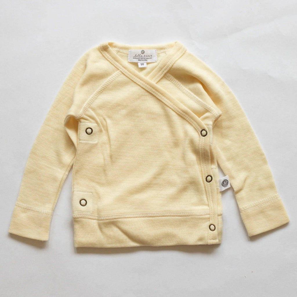Baby Wool Wrap Sweater - Merino Wool - Natural