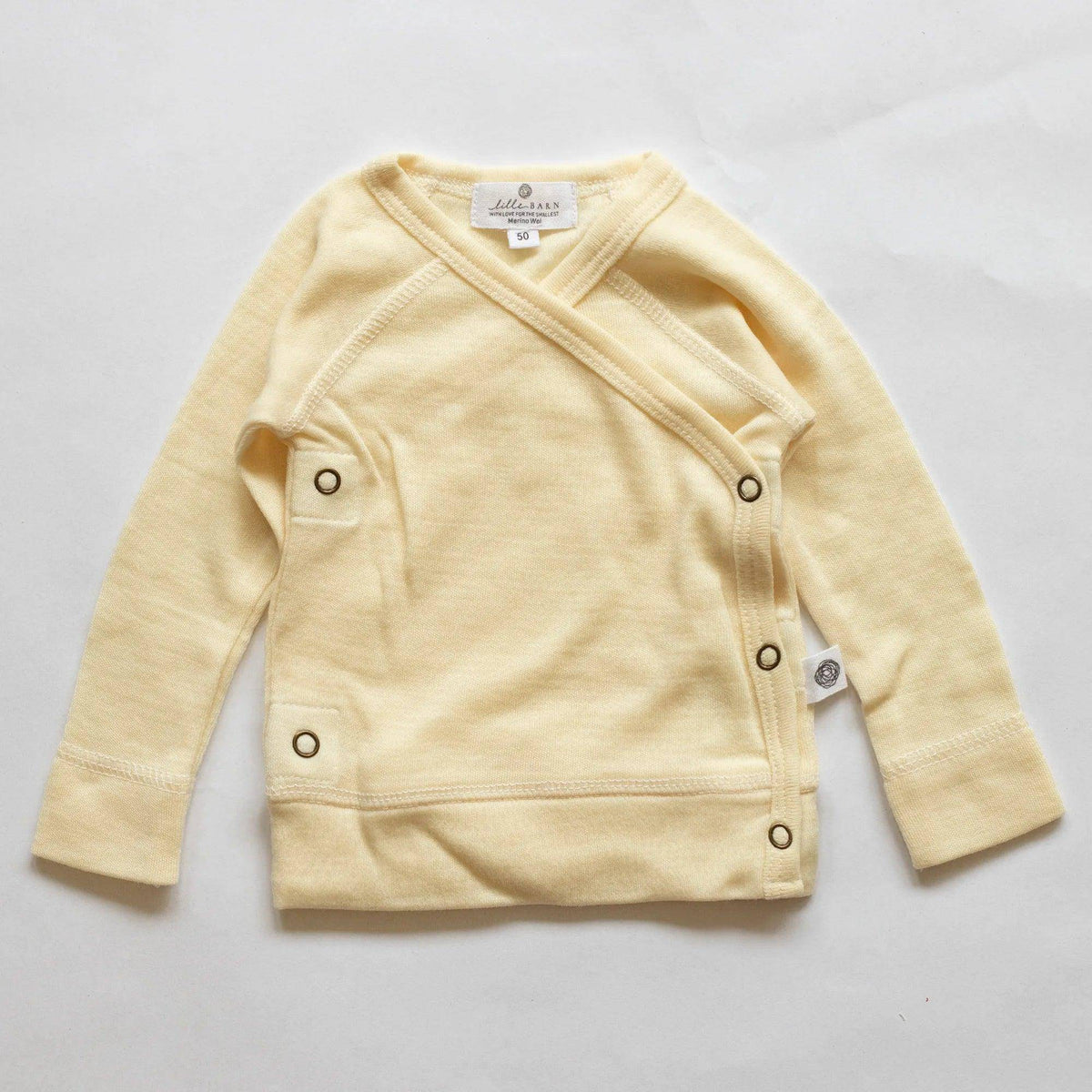 Baby Wool Wrap Sweater - Merino Wool - Natural