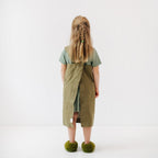 Linen Pinafore Apron for Kids - Olive