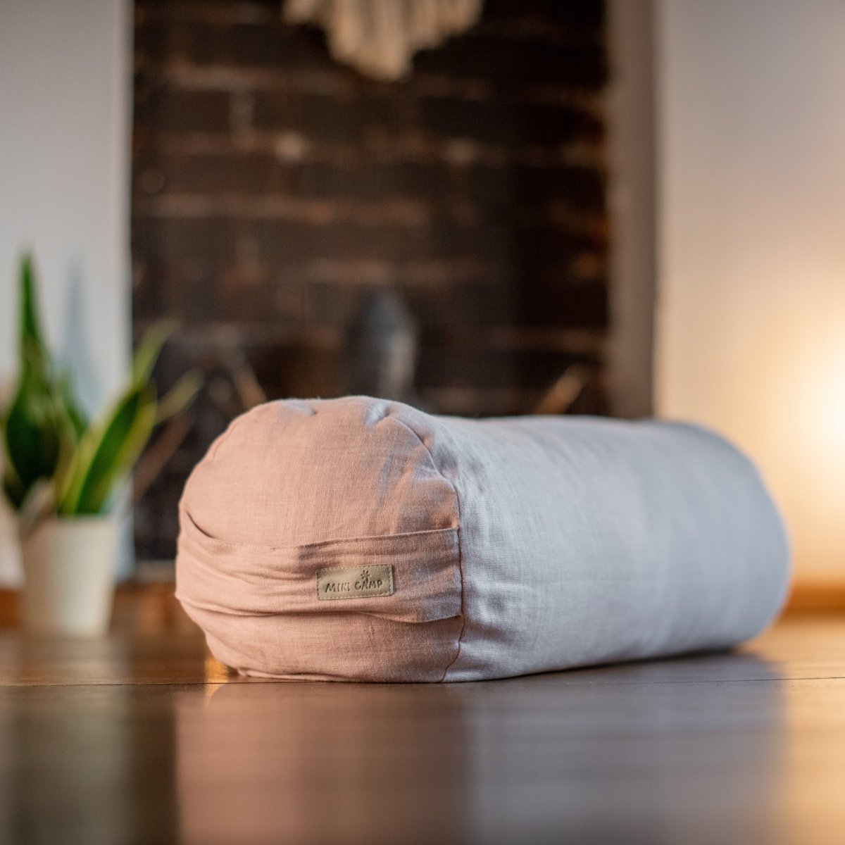 Linen Yoga Bolster & Meditation Cushion - Dusty Pink - 60 x 22 cm - Tiny Tugz™