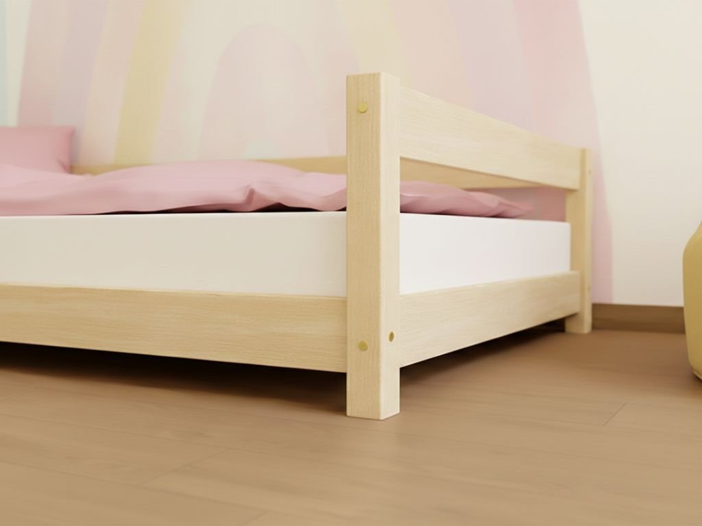LUCKY Montessori Floor Bed - Open Entrance - 80/90 cm - Solid Spruce - Tiny Tugz™