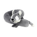 Luna Wolf Cuddle Pillow & Bed Wall Bumper - Minky, 220 cm (Grey, Faux Fur Accents) - Tiny Tugz™
