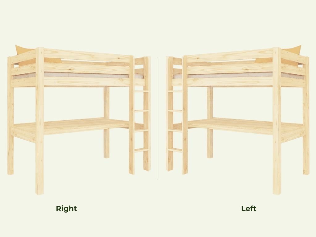 MAKALU Loft Bed 90x200 with Desk - Solid Pine - Tiny Tugz™
