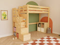 MAKALU Loft Bed 90x200 with Storage Stairs - Solid Pine - Tiny Tugz™