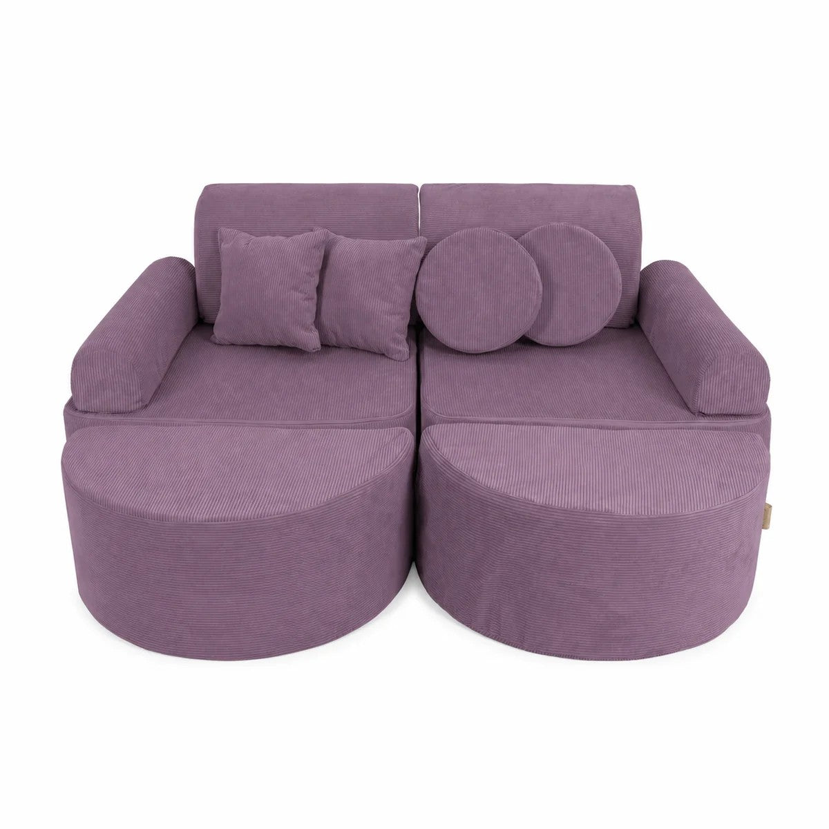 MeowBaby Medium Modular Sofa for Kids - Slimcord Lavender Plus