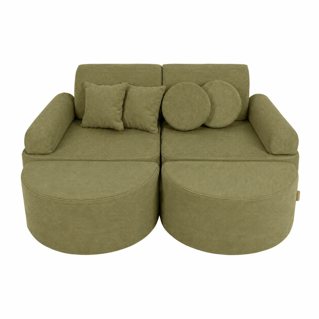 MeowBaby Medium Modular Sofa for Kids - Slimcord Lime Plus