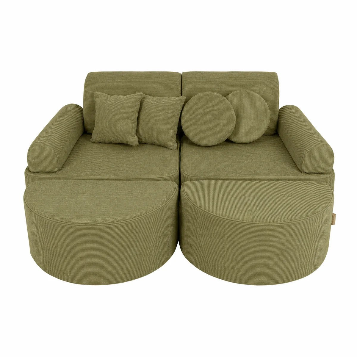 MeowBaby Medium Modular Sofa for Kids - Slimcord Lime Plus
