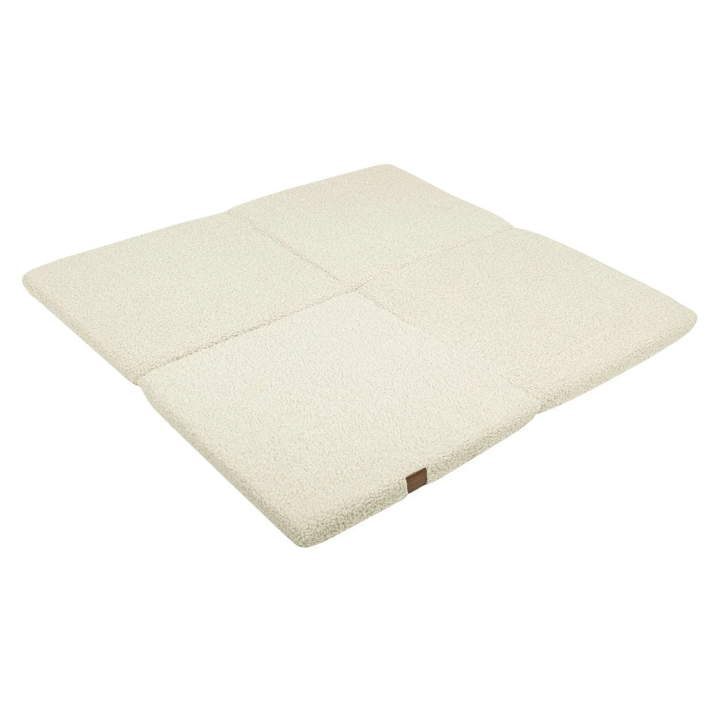 Soft Square Play Mat for Babies & Children — Teddy Fleece (Cream)