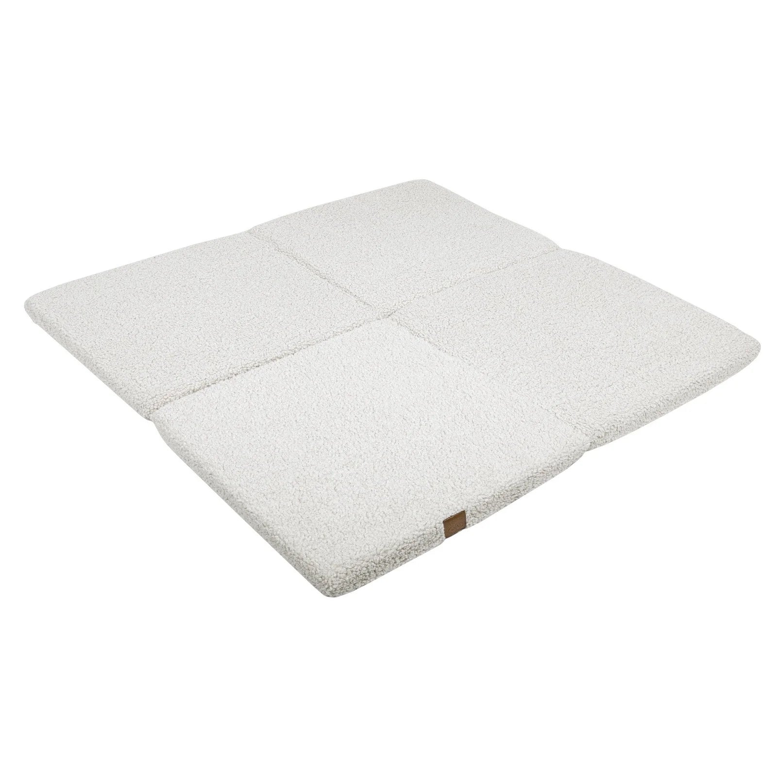 Soft Square Play Mat for Babies & Children — Teddy Fleece (White)