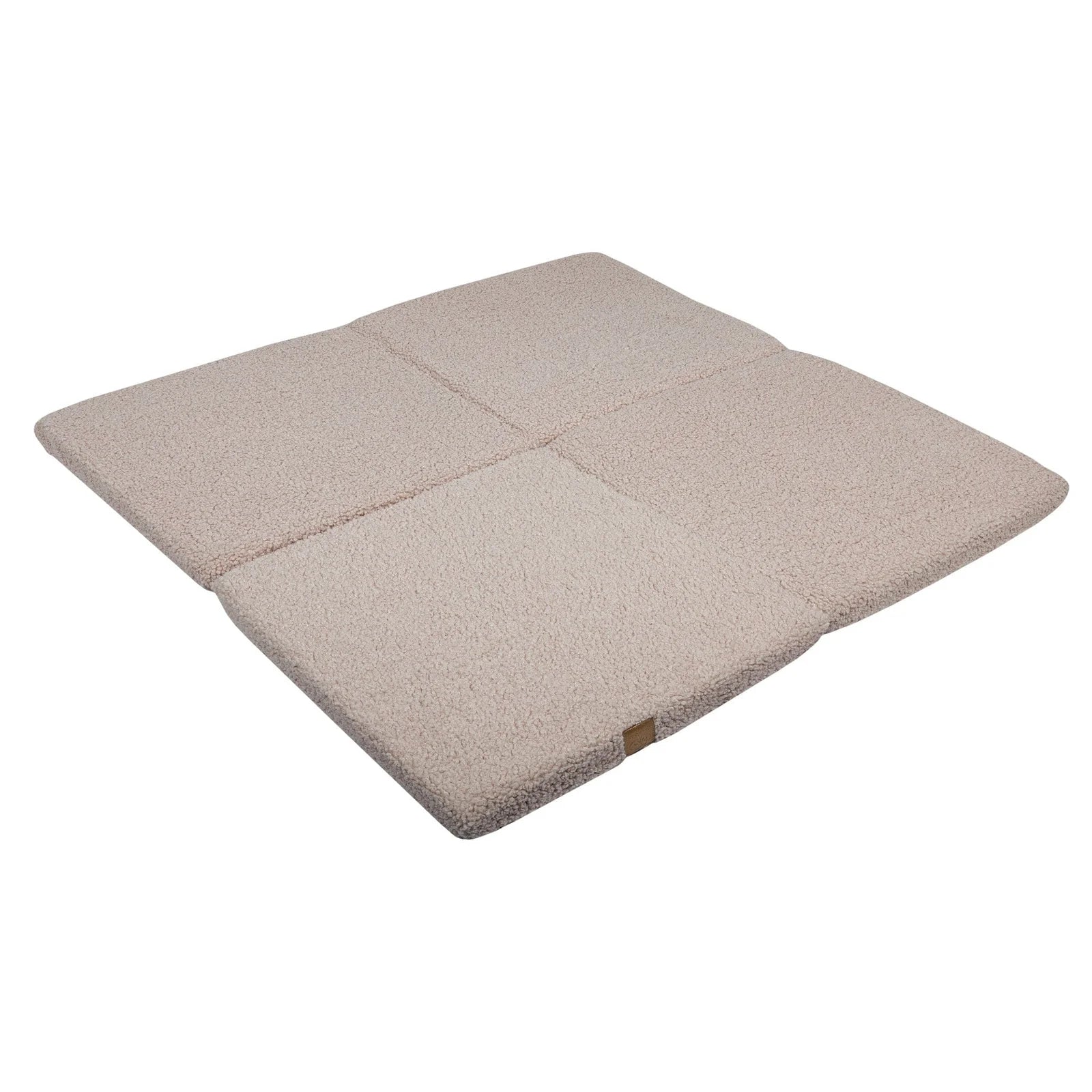 Soft Square Play Mat for Babies & Children — Teddy Fleece (Light Grey)