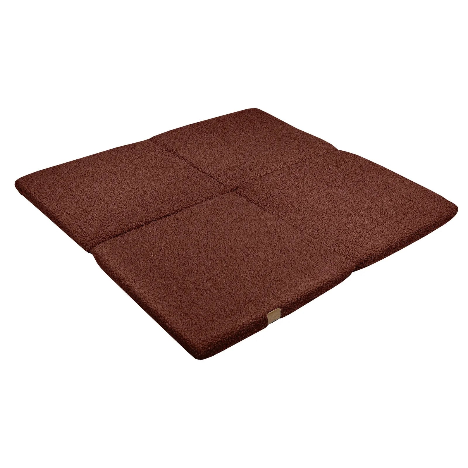 Soft Square Play Mat for Babies & Children — Teddy Fleece  (Brown)