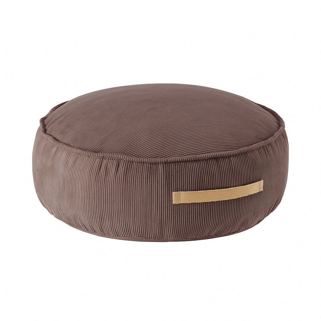MeowBaby MeowBaby® Corduroy Pouf Round –  Brown
