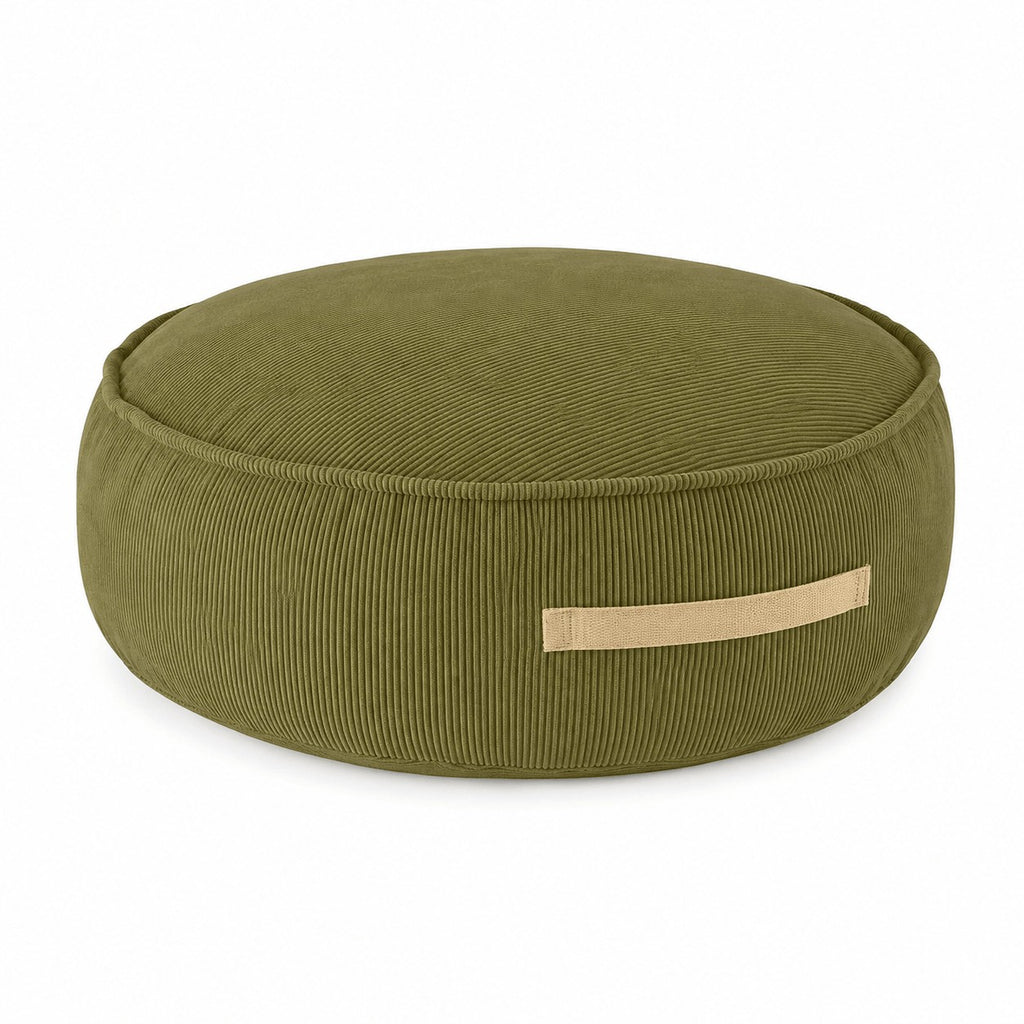 MeowBaby MeowBaby® Corduroy Pouf Round –  Lime