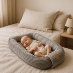 Nid de sommeil cocon pour bébé – Nid en velours côtelé (écru)