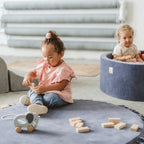 Runde Samt-Spielmatte für Babys und Kinder (Blau)
