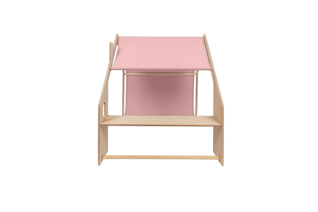 MeowBaby® Natural Wooden House for Kids - Pink Roof