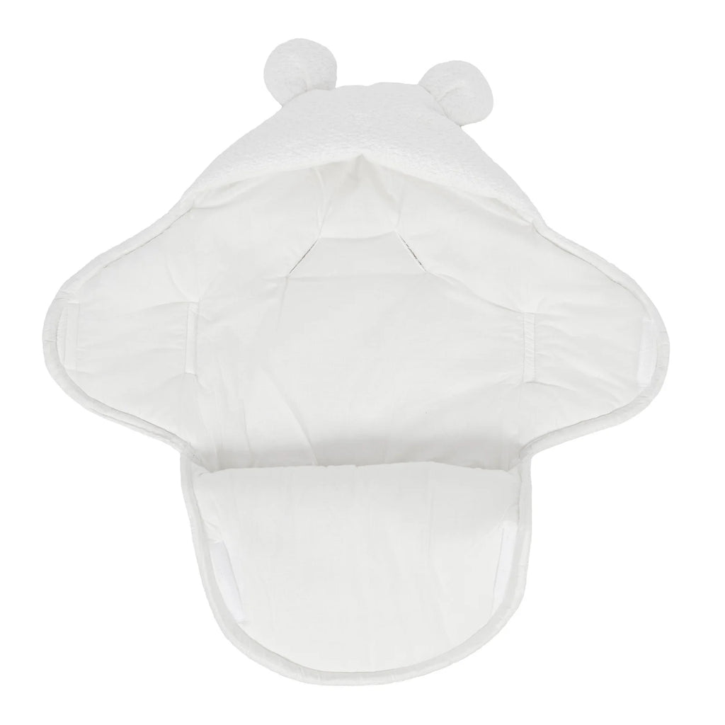 Baby Swaddle with Cotton Lining & Boucle Exterior (White)
