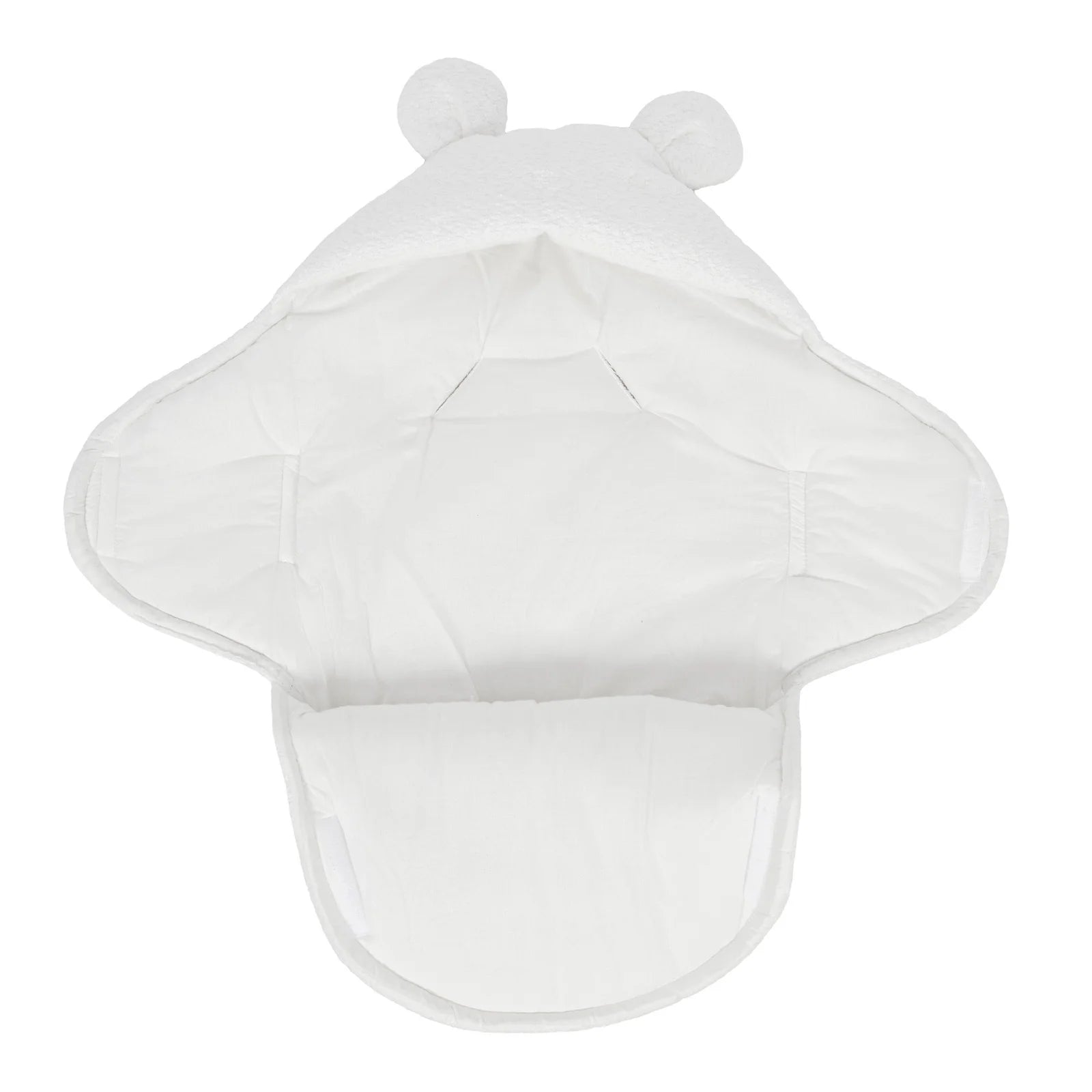 Baby Swaddle with Cotton Lining & Boucle Exterior (White)