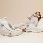 Teddy Fleece Beanbag Pouf for Children (Grey)