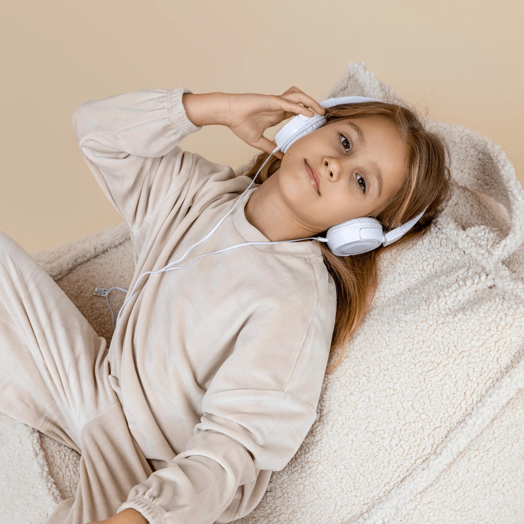 Teddy Fleece Beanbag Pouf for Children (Grey)