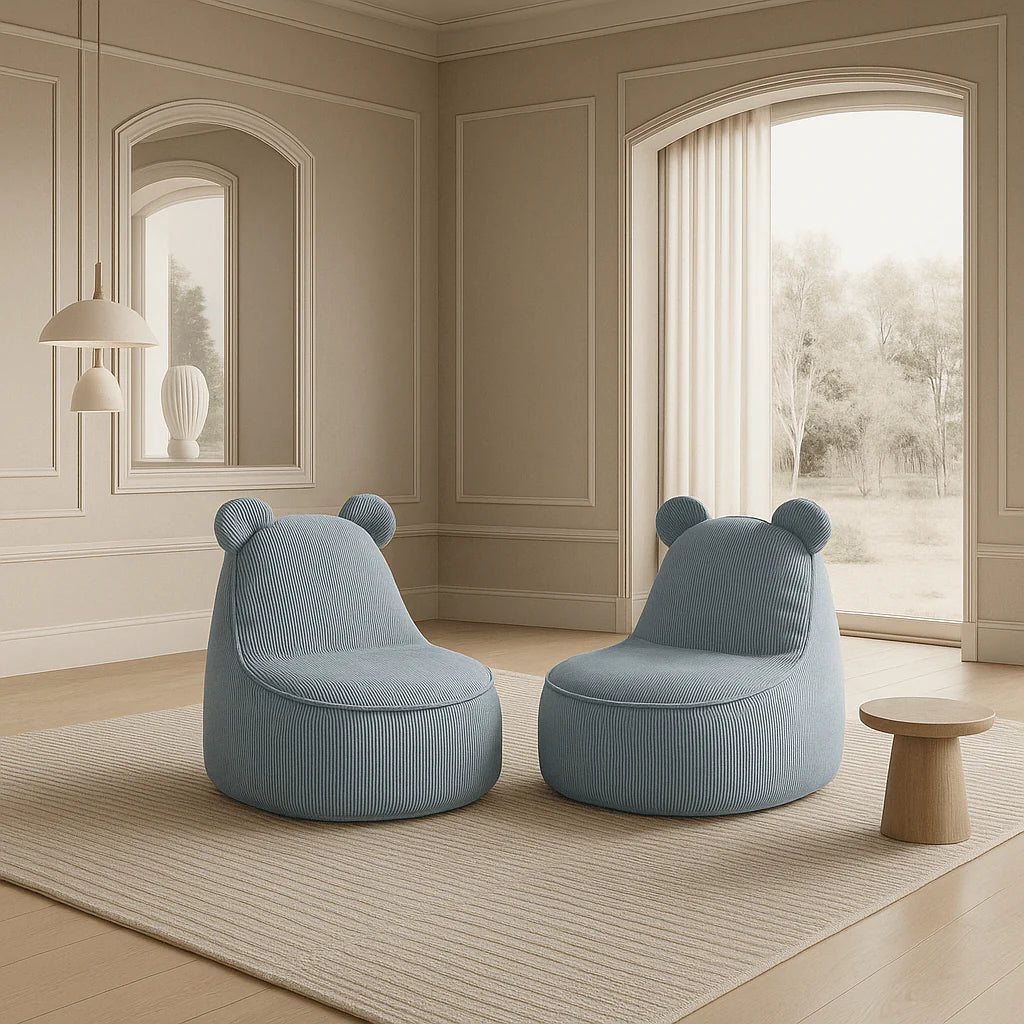 Teddy Corduroy Beanbag Pouf for Children (Brown)