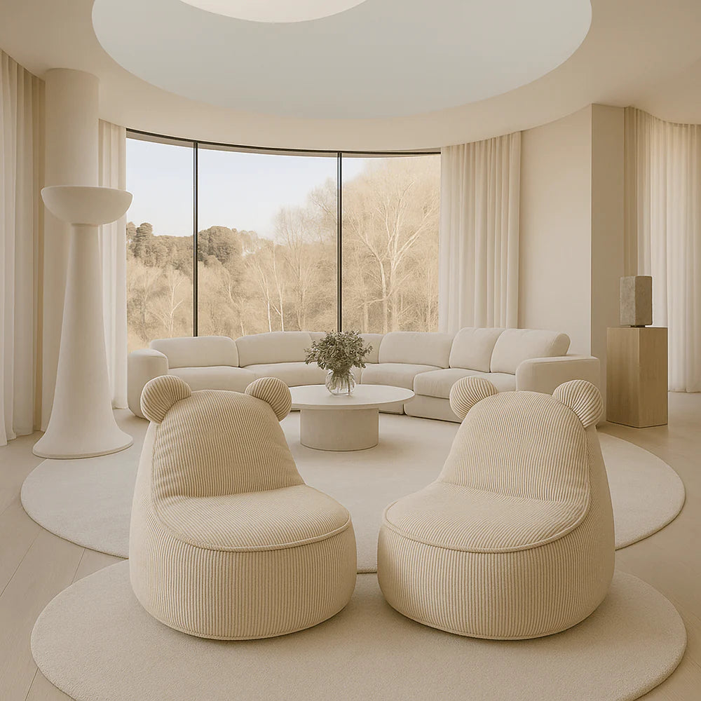 Teddy Corduroy Beanbag Pouf for Children (Brown)