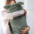 Gigoteuse d'emmaillotage pour bébé, doublure coton et extérieur velours (vert olive)