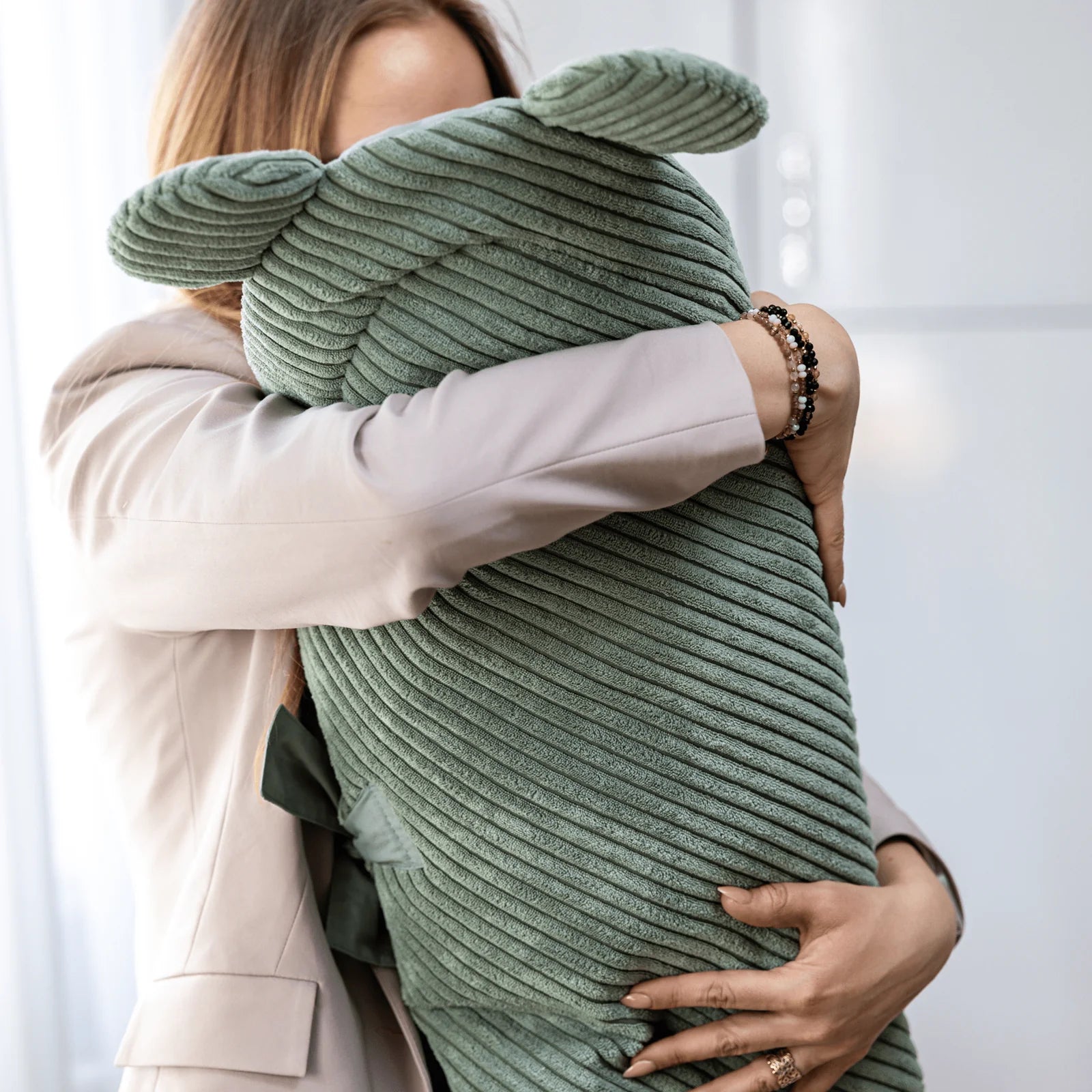 Gigoteuse d'emmaillotage pour bébé, doublure coton et extérieur velours (vert olive)