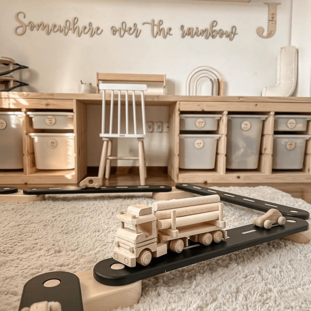 5-Piece Indoor Montessori Wooden Sensory Path for Kids – Balance Beam Learning Set