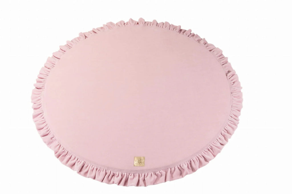 Round Velvet Play Mat for Babies & Children (Pink)