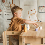 MeowBaby Wooden Kitchen Helper for Children - Natural