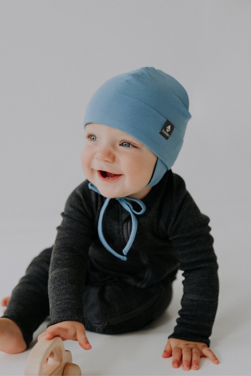 Merino-Lined Baby Tie Hat (Mika) - Tiny Tugz™
