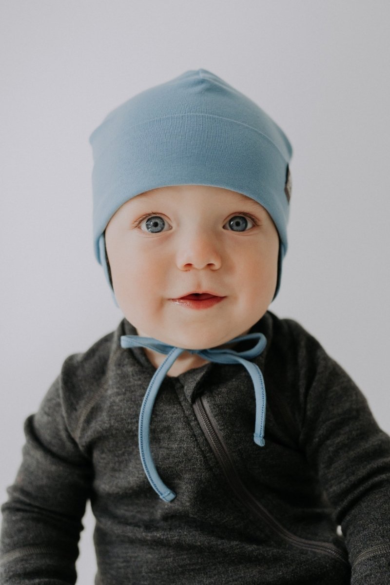 Merino-Lined Baby Tie Hat (Mika) - Tiny Tugz™