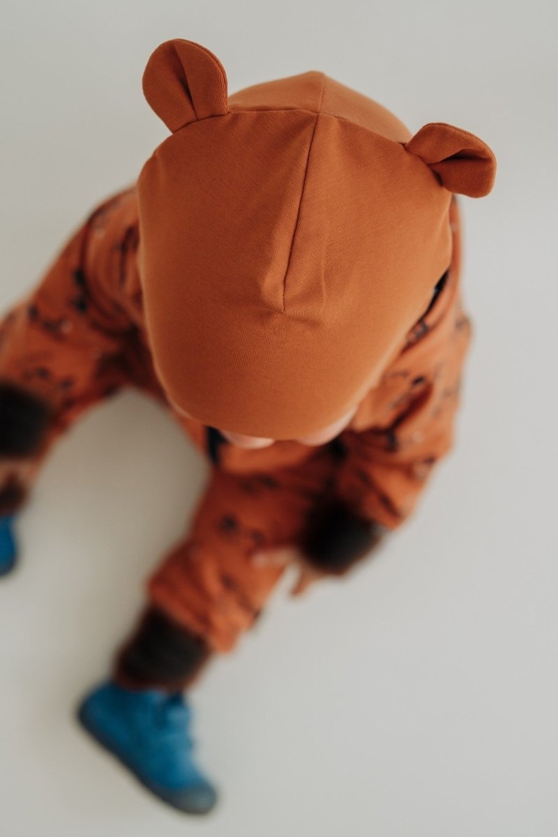 Merino-Lined Cotton Baby Hooded Hat (Maison) - Tiny Tugz™