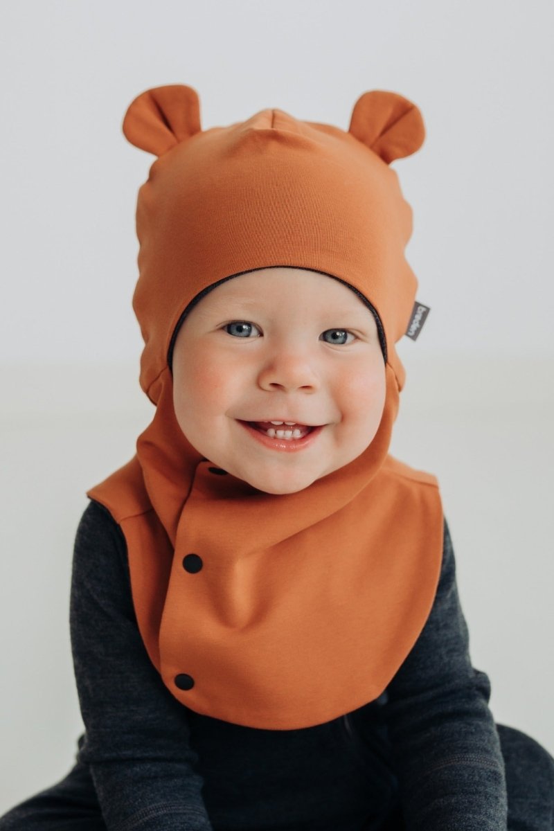Merino-Lined Cotton Baby Hooded Hat (Maison) - Tiny Tugz™
