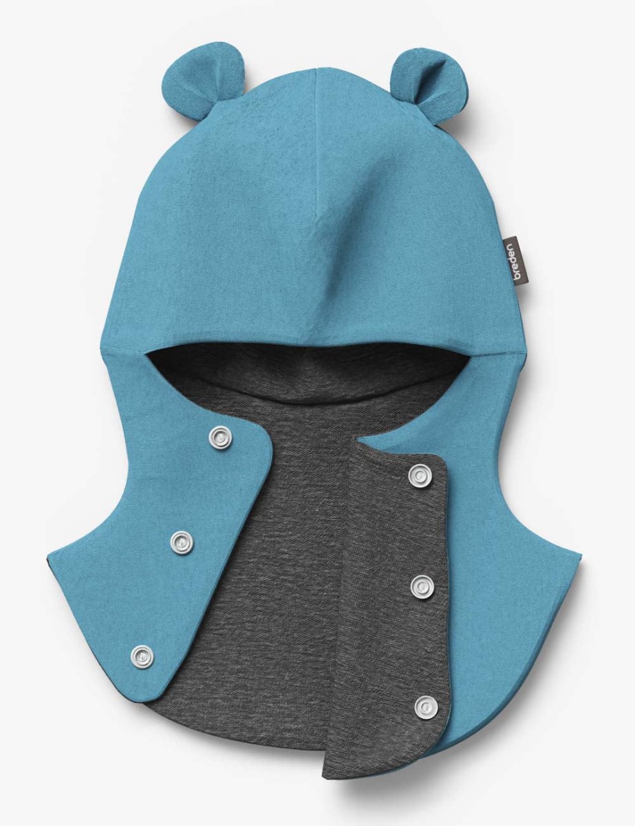 Merino-Lined Cotton Baby Hooded Hat (Maison) - Tiny Tugz™