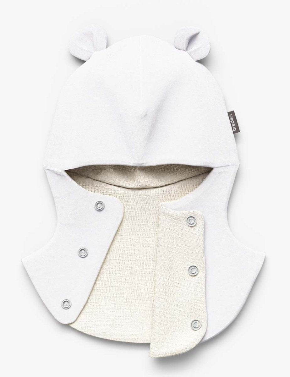 Merino-Lined Cotton Baby Hooded Hat (Maison) - Tiny Tugz™