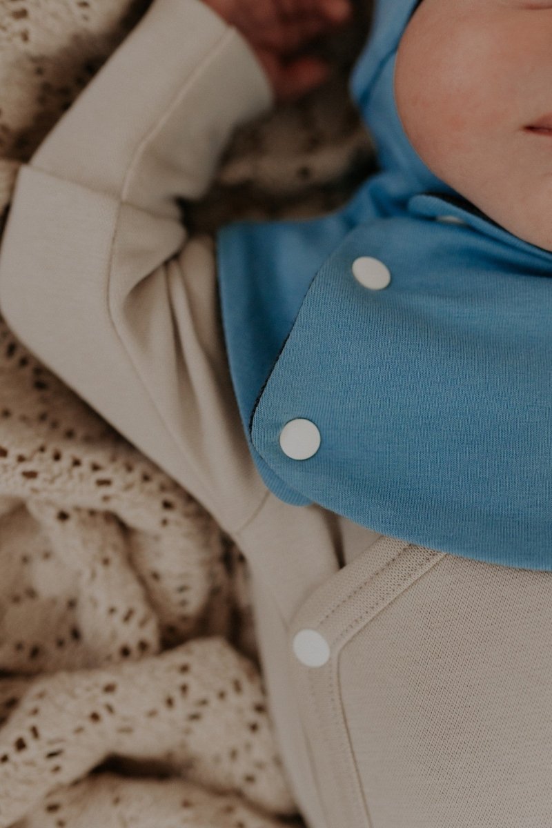 Merino-Lined Cotton Baby Hooded Hat (Maison) - Tiny Tugz™