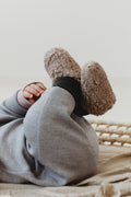 Merino-Lined Cotton Teddy Baby Booties (Thoby) - Tiny Tugz™