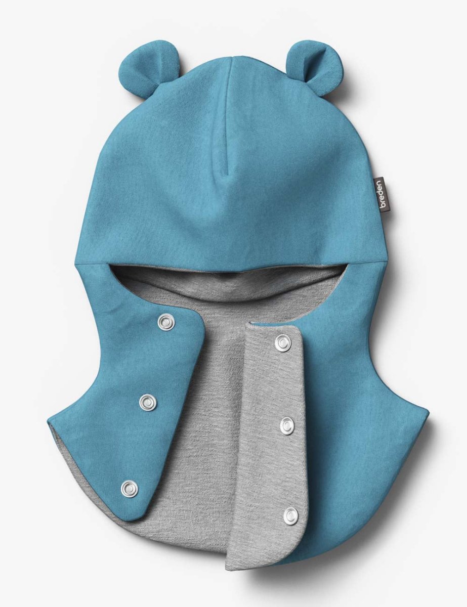 Merino-Lined Cotton Teddy Hooded Baby Hat & Scarf (Caison) - Tiny Tugz™